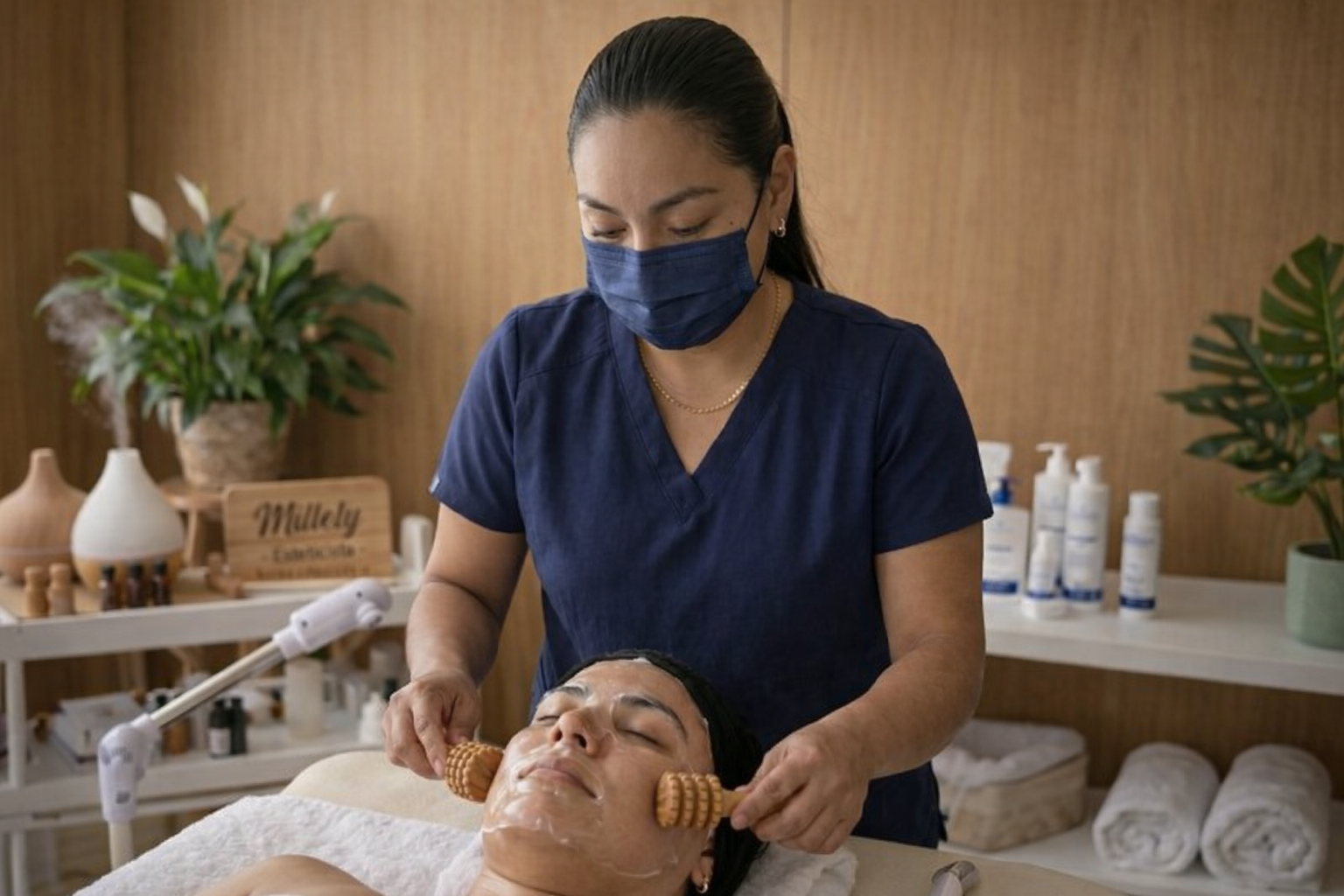 Terapia de masaje facial profesional Divisayspa de alto nivel